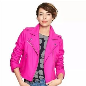 GAP runway wool HOT PINK Moto Jacket ** RARE **